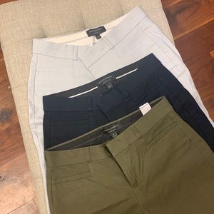 Banana Republic Sloan Curvy fit dress pant size 2 bundle of 3 navy green stripe
